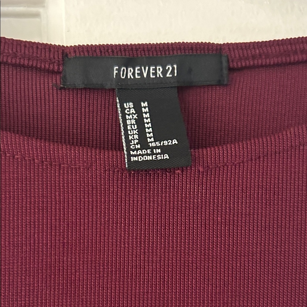 Forever 21 Sleeveless Burgundy Midi Dress - Picture 2 of 6